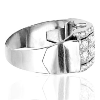 Decadent... French Retro Platinum Diamond ring -3654