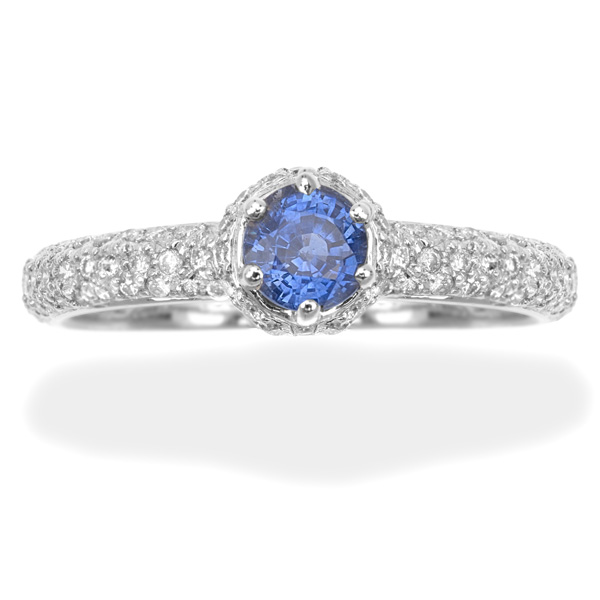Baby Blue... Art Deco Sapphire and Diamond ring - Helen Badge Jewellery