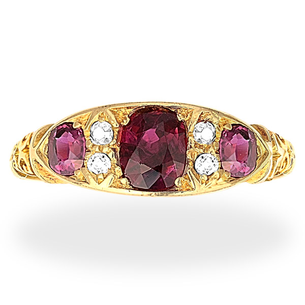 A Classic Diamond and Ruby Anniversary Ring - Kozminsky Studio